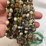 Authentic Green Opalite Potato Tumbled Nugget Gemstones Beads 7-8mm - 15.5" Strand