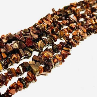 Authentic Best Quality Red Tiger Eye Chips Gemstone Beads Necklace 90 cm