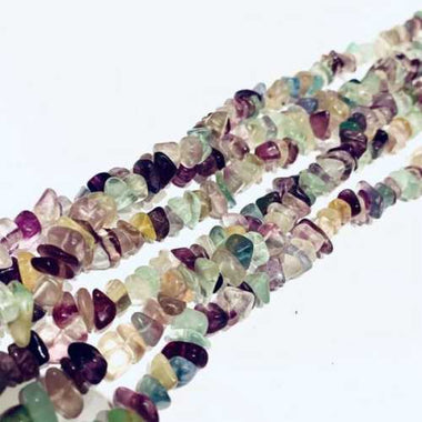 Authentic Rainbow Fluorite Chips Gemstones Beads 85cm