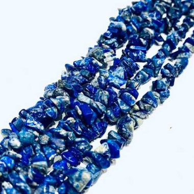 Authentic Best Quality Lapis Lazuli - Chips Gemstone Beads Necklace 85 cm