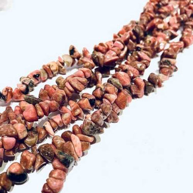 Authentic Best Quality Rhodochrosite- Chips Gemstone Beads Necklace 90 cm