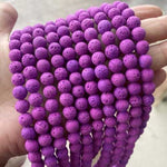 Multi Colour Volcanic Lava Stone Loose Beads Gemstone 8mm 15 inches strands