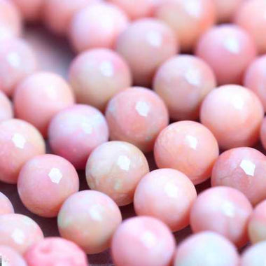 Pink Peruvian Opal Round Gemstone Beads - 15.5" Strand | Embrace Inner Peace and Heart Healing