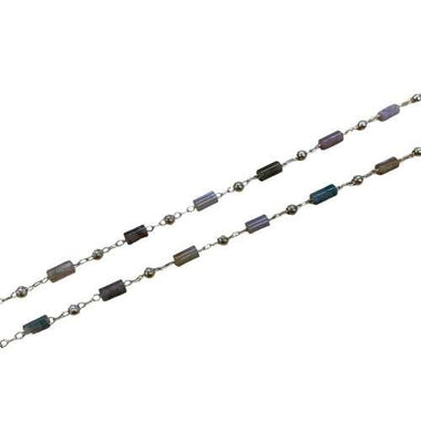 18kt Plated Gold Chain - Mix Agate Beaded - 50cm - Beadsy Beads