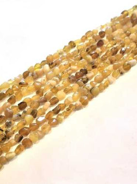 Authentic Clear Yellow Opal Small Nugget Gemstone Beads 6-8mm - 15.5" Strand