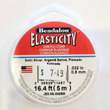 Beadalon Elasticity Satin Silver - 5m Roll