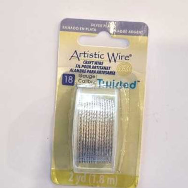 Artistic Wire Silver Plated Twisted (Silver) - 18 Gauge