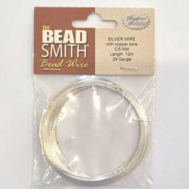 The Bead Smith Bead Wire (Silver) - 24 Gauge