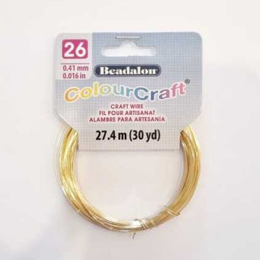 Beadalon ColourCraft Silver Plated Wire (Gold) - 26 Gauge