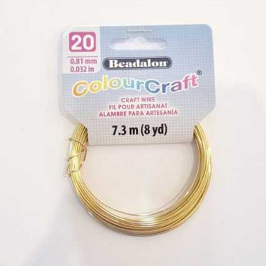Beadalon ColourCraft Silver Plated Wire (Gold) - 20 Gauge