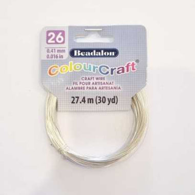 Beadalon ColourCraft Silver Plated Wire (Matte Silver) - 26 Gauge