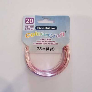 Beadalon ColourCraft Silver Plated Wire ( Pink) - 20 Gauge