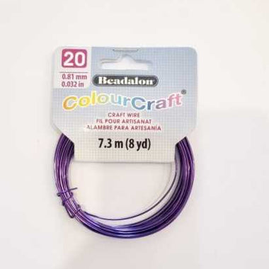 Beadalon ColourCraft Silver Plated Wire (Grape) - 26 Gauge