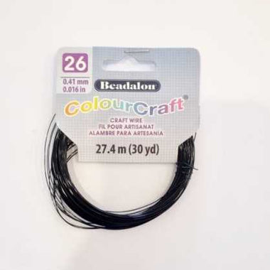 Beadalon ColourCraft Wire (Black) - 26 Gauge