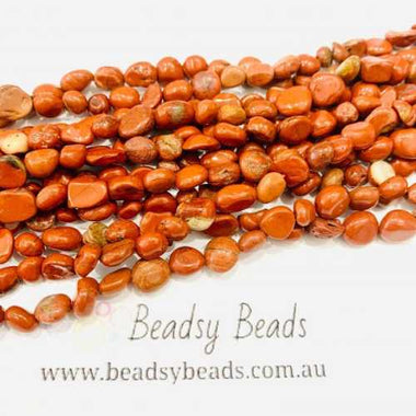 Authentic Red Jasper Tumbled Nugget Gemstones Beads 6*8mm - 15.5" Strand