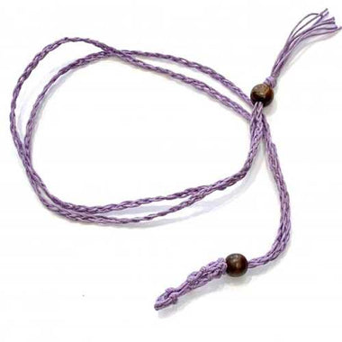 PURPLE - Eco-Friendly 100% Linen Cord Interchangable / Adjustable Macrame Crystal Pendant Pouch Net - (Copy)