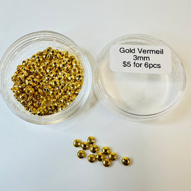 Gold Vermeil - Round Saucer 3mm - 6 pcs