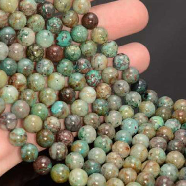 7.5 - 8mm Authentic! Natural Chrysocolla Gemstones Beads Round - 12pcs - Beadsy Beads