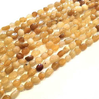 China Jade Tumbled Nugget Gemstones Beads 4-6mm - 15.5" Strand