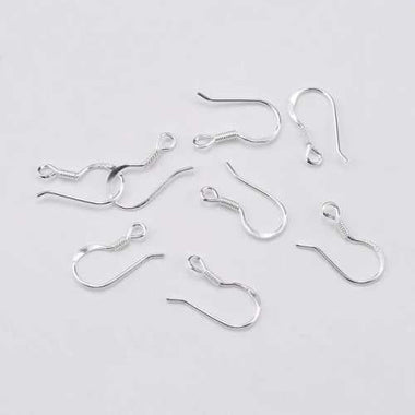 925 Sterling Silver Ear Hooks 10 pairs - Beadsy Beads
