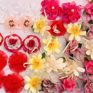 Handmade artificial Flowers Mix Colours 5-7cm 10pcs