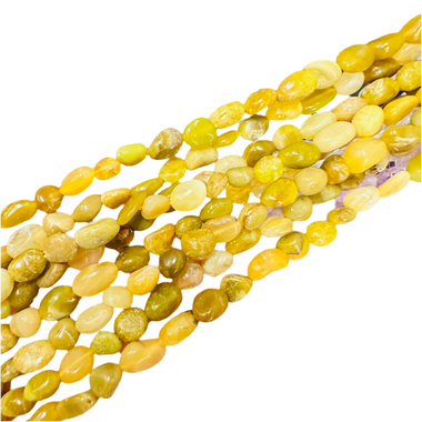 Authentic Yellow Opal large Nugget Gemstone Beads 8-10mm - 15.5" Strand