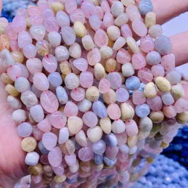 Authentic Morganite Potato Gemstones Beads 6*8mm -15 Inches Strand