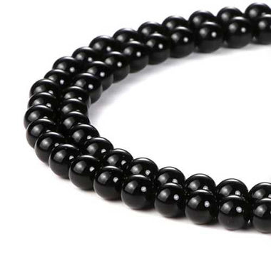 Genuine Black Onyx Crystal Round - 15.5" Strand