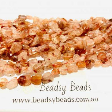 Authentic Red Quartz Astarte Potato Tumble Nugget Gemstones Bead 6-8mm -15.5" Strand