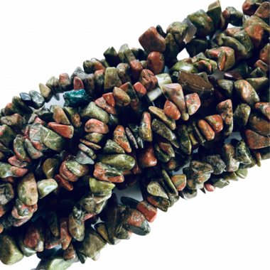 Authentic Unakite Chips Crystal Gemstone Beads Strand 85cm