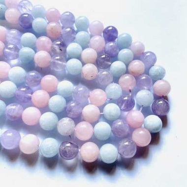 Dream Quartz Gemstone Crystals Round Beads - Choose Size - 15.5in Strand