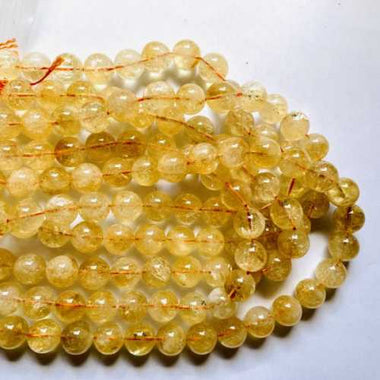 GENUINE Citrine HT - Loose Gemstone Beads 10mm - 10pcs