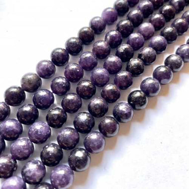 Authentic Lepidolite Gemstones Beads Round Choose Size - 15.5in Strand