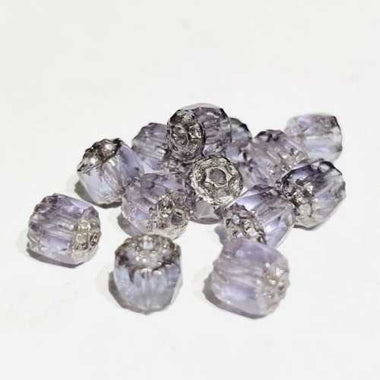 Czech Glass Beads Cathedral Silver light Purple 6mm - 20pcs