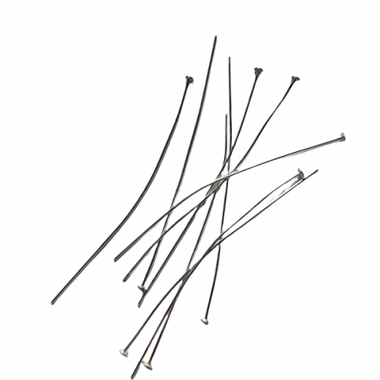 925 Sterling Silver Head Soft Pins 50mm -10pcs