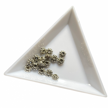 Bali Silver Plated Flower Spacer 6mm - 25pcs