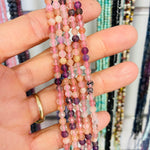 Super 7 (Melody Stone) Crystal Gemstone Round Faceted Beads 4mm- 15inches