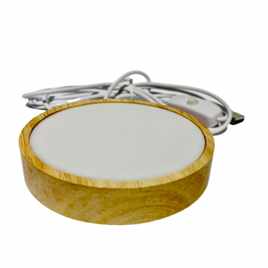 USB LED Wooden Base Light 10 cm full light