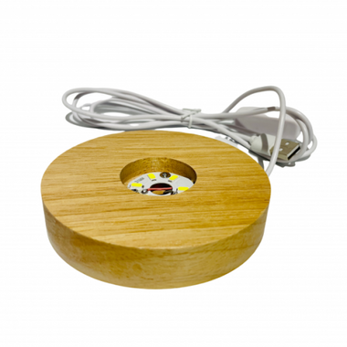 USB LED Wooden Base Light 10 cm Middle light
