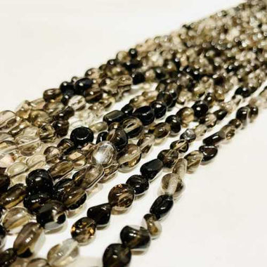 Authentic Smoky Quartz Tumbled Nugget Gemstones Beads 6*8mm - 15.5" Strand