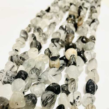 Authentic Tourmalinated Quartz Tumbled Nugget Gemstones Beads 10*8mm - 15.5" Strand (Copy) (Copy)