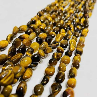 Authentic Tiger eye Tumbled Nugget Gemstones Beads 6*8mm - 15.5" Strand