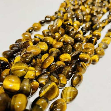 Authentic Tiger eye Tumbled Nugget Gemstones Beads 10*8mm - 15.5" Strand