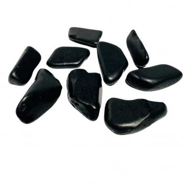 Genuine Russian Shungite Gemstone Crystal Flat Tumble - 4pcs