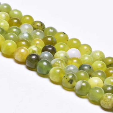 Green Yellow Jade - Loose Gemstone Beads 8mm - 20pcs