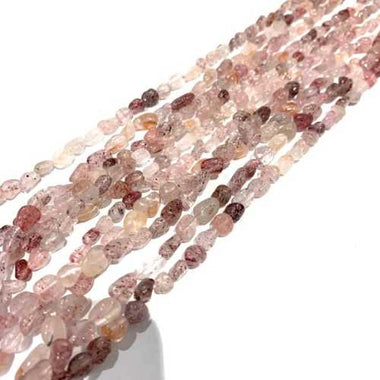Strawberry Dot Quartz Potato Gemstones Beads 6*8mm -15" Strand