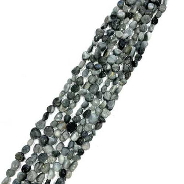Authentic Eagle Eye Tumbled Nugget Gemstone Beads 6-8mm - 15.5" Strand