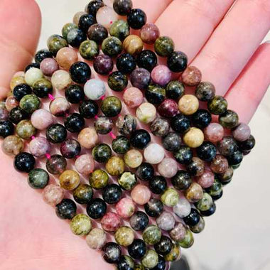 Tourmaline Mix Round Gemstone Beads - 15.5" Strand | Harmonise Energies and Embrace Spiritual Diversity