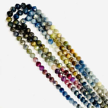Ruby Sapphire Crystal Faceted Round Gemstones Beads 6mm -15.5" Strand