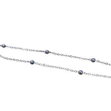 Nickel Free Silver Chain - Chain Link Beaded - 1 Metre